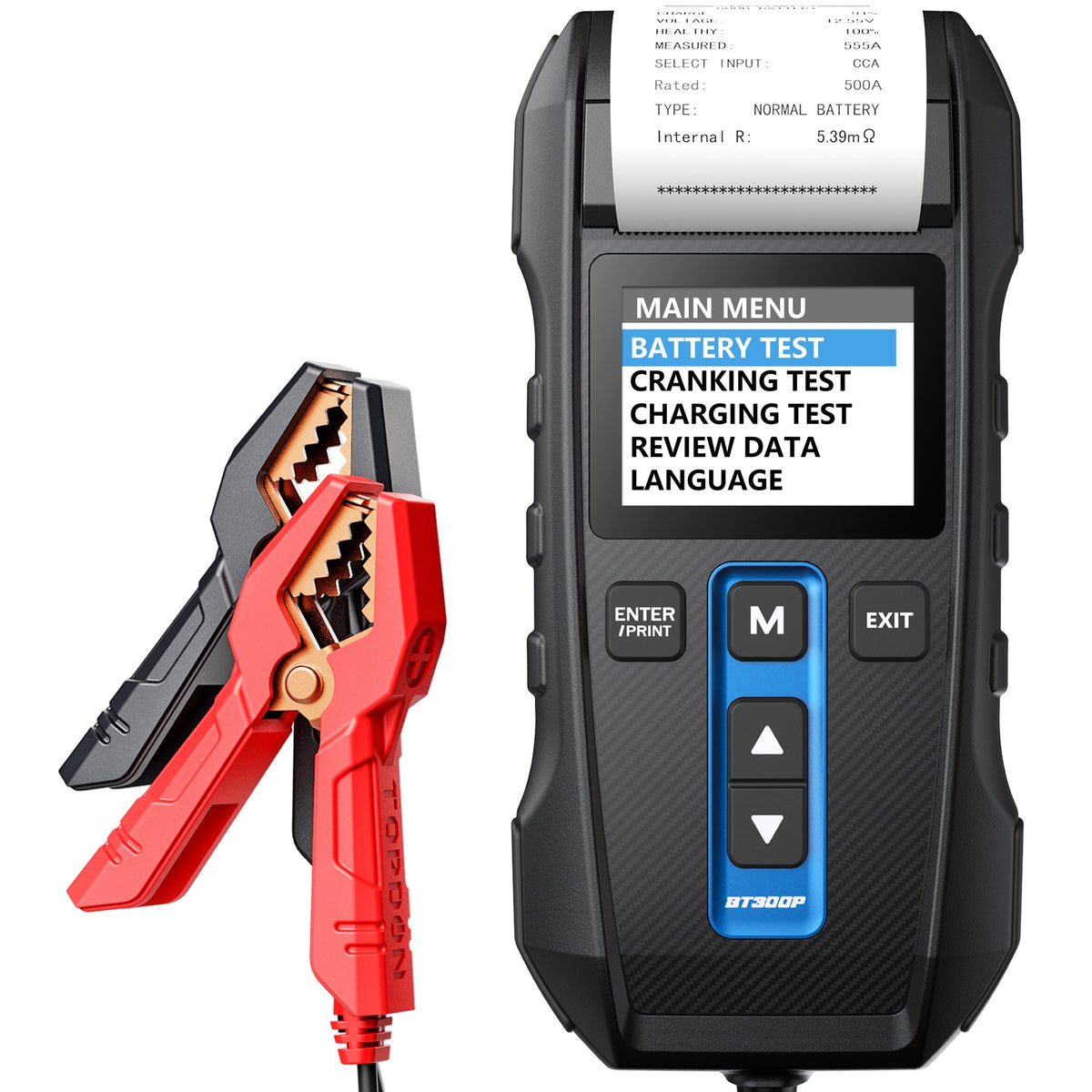 TOPDON BT300P batteritester med innebygd skriver