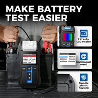 TOPDON BT300P batteritester skriver ut resultat